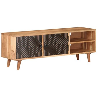 Mobile Porta Tv 115x30x39 Cm In Legno Massello Di Acacia