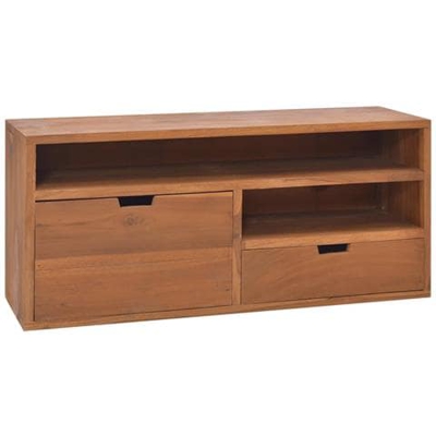 Mobile Porta Tv 90x30x40 Cm In Legno Massello Di Teak