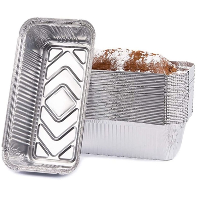 Vaschette in Alluminio 100pz Contenitore Monouso per Alimenti 3 Porzioni 22x11cm