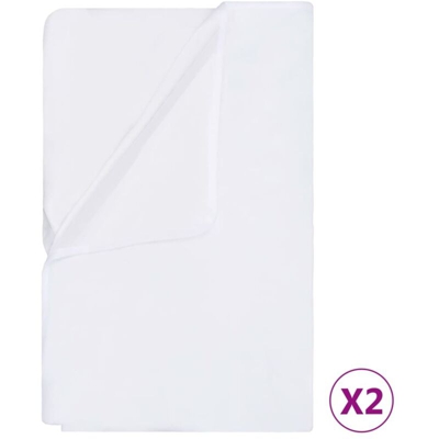 vidaXL Coprimaterasso Impermeabili 2 pz in Cotone 100x200 cm Bianchi - Bianco