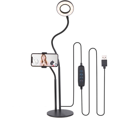 DC5V 15W 24 LED 3.5 pollici R-ing Selfie Light Lampada tonda per fotocamera Lampada alimentata tramite USB A 3 livelli Luminosita regolabile