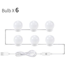 Kit di luci per specchietto di cortesia a LED con 6 lampadine dimmerabili per il trucco Tavolo per trucco di vanita in spogliatoio Strisce per características
