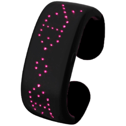 LED Bluetooth APP Control Slap Bracciale LED Display Bracciale adatto per concerti di feste in campeggio sport all'aria aperta,Rosa en oferta