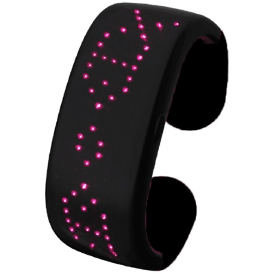 LED Bluetooth APP Control Slap Bracciale LED Display Bracciale adatto per concerti di feste in campeggio sport all'aria aperta,Rosa