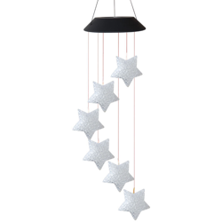 Asupermall - Lampada a campana a vento solare 6 colori che cambiano LED pupazzo di neve / fiocco di neve / stella,Stella características