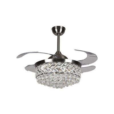 Fan Light Ventilatore da soffitto con illuminazione LED Light LED-36W 42 pollici Retrattile regolabile Velocita del vento Dimmerabile Crystal