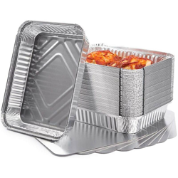 Vaschette in Alluminio 50pz Contenitore Monouso Alimenti 2 Porzioni + Coperchi precio