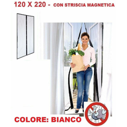Geko - Tenda zanzariera con striscia magnetica 120 x h 220 cm bianca per porta balcone precio