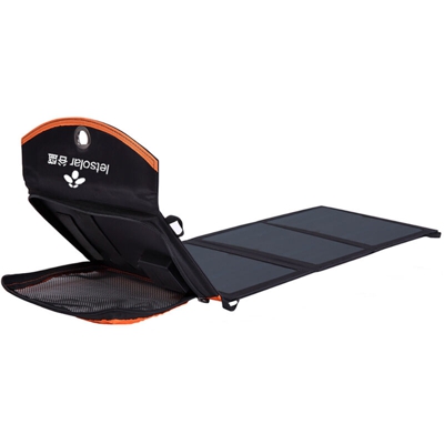 Caricabatterie solare portatile Caricabatterie solare pieghevole Campeggio Sun Power per esterno Nero Compatibile con telefoni iOS Android