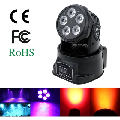 75W 5 LED DMX512 Controllo del suono Auto rotante 10/15 Canali Colori Cambiare la testa Luce mobile Fase Wash Wash per la discoteca KTV Club Party