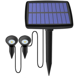 Lampada solare per esterni, luce solare impermeabile per prato, uno tiene due, uno tiene dieci luce bianca IP55,Nero | 1 tiene 2 características