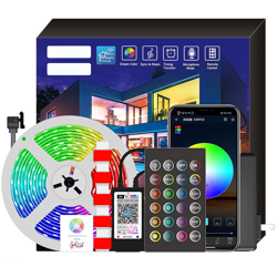 Asupermall - RGB Strip Light Intelligent LED Strip Light Illuminazione e regolazione della musica Controllo vocale 5 metri 300 LED Impermeabile IP65 precio