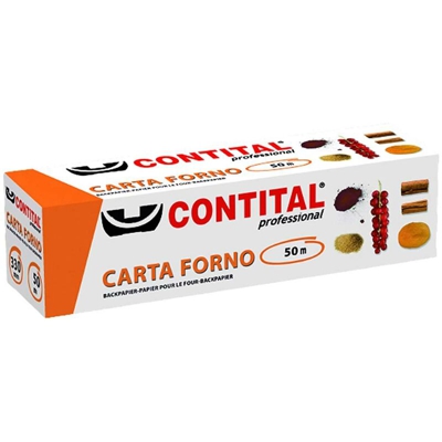 Rotolo Carta Forno Professionale Per Cibo e Alimenti 50 mt x 33 cm con Astuccio
