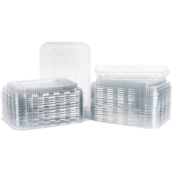 50pz Coperchi in Plastica per Vaschette Alluminio Alimenti Monouso 2 Porzioni en oferta