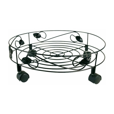 Verdemax - Trolley rotondo con bordo lavorato in filo d'acciaio cm 40