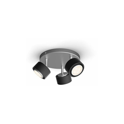 Philips Lighting - Philips myLiving 3 Faretti Ferano LED neri in metallo, 4,3 W e 430 lumen per faretto equivalente a 37 W a incandescenza, luce en oferta