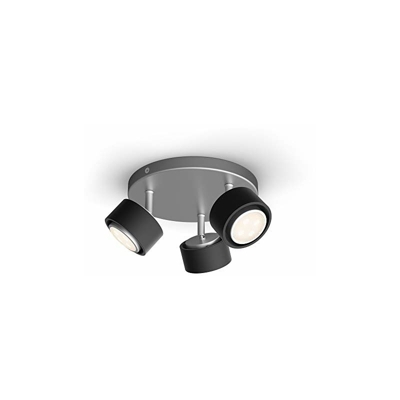 Philips Lighting - Philips myLiving 3 Faretti Ferano LED neri in metallo, 4,3 W e 430 lumen per faretto equivalente a 37 W a incandescenza, luce