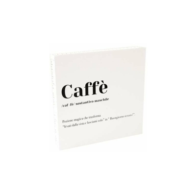 Quadretto Dizionario Caffe' 20X20Xcm Bianco