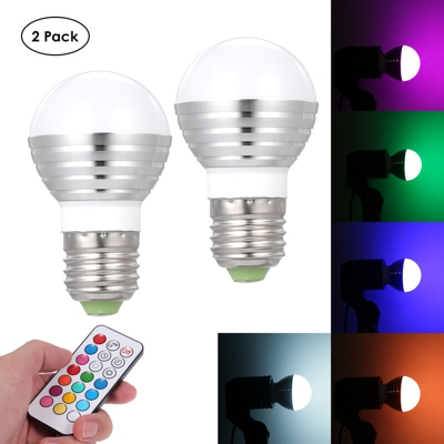 Asupermall - CA 85-265 V 3 W L-ED RGB + Lampadina bianca con telecomando Telecomando E26 Base Socket Holder 2 PCS Dotato di funzione memoria /