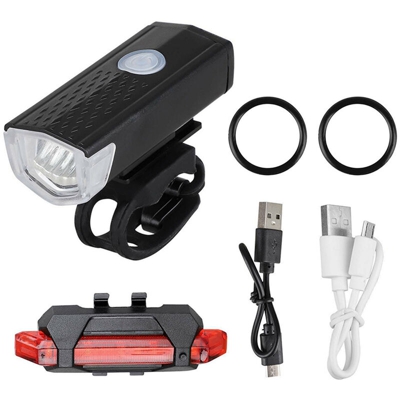 Set di luci per bici ricaricabili USB ultra luminose Luci a LED per bicicletta IP65 Impermeabile Potente faro anteriore per bicicletta e fanale