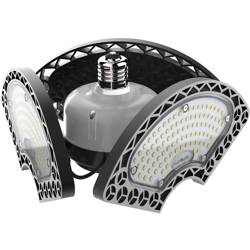 Asupermall - Luci da garage a LED Lampade da soffitto deformabili a LED 80W Lampada a LED 9000LM CRI80 con 3 pannelli regolabili E27 per precio
