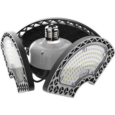 Asupermall - Luci da garage a LED Lampade da soffitto deformabili a LED 80W Lampada a LED 9000LM CRI80 con 3 pannelli regolabili E27 per