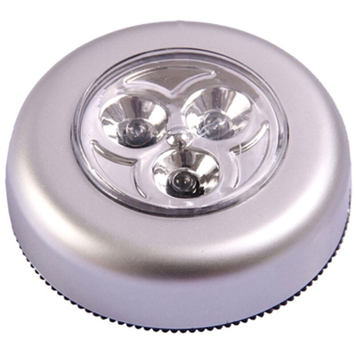Rotonda 3LED Lampada tocco creativo, premere luce, luci pat, luci di emergenza campeggio, auto luce di notte, lampada di lettura, senza spedizioni
