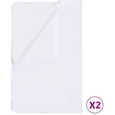 vidaXL Coprimaterasso Impermeabili 2 pz in Cotone 120x200 cm Bianchi - Bianco