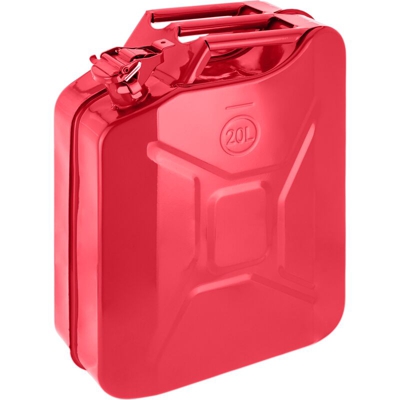 PrimeMatik - Fusto in metallo per benzina o diesel 20 L rosso