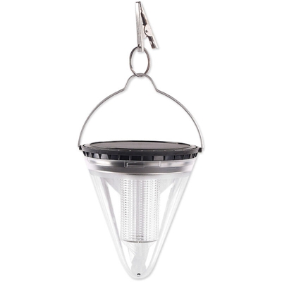 Lampada da esterno a luce solare impermeabile a sospensione Lampada da prato per giardino esterno,Trasparente | Luce bianca + Luce calda