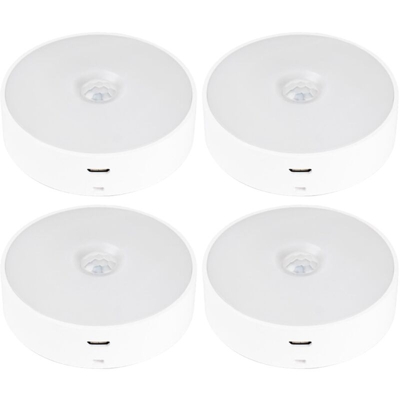 GD-8621 Lampada da notte a parete con sensore di movimento bianco Ricarica USB con illuminazione a luminosita per le scale della camera da letto del