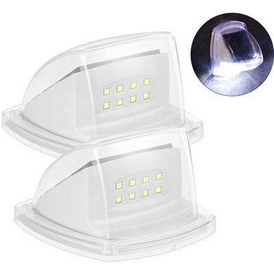 Lampada da parete a 8 led impermeabile a luce solare recintata illuminata dal sole con luce solare a gradino solare,bianca