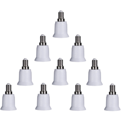 Asupermall - 10PCS da E14 a E26 E27 Adattatore per lampadina Adattatore base Convertitore Presa di luce E12 a presa media Convertitore E26 E27,Bianco precio