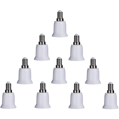 Asupermall - 10PCS da E14 a E26 E27 Adattatore per lampadina Adattatore base Convertitore Presa di luce E12 a presa media Convertitore E26 E27,Bianco