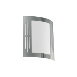 EGLO 82309 - Lampada da Parete in Acciaio Inox e plastica Bianca, Modello City, 1x 15W, Attacco E 27 (Lampadina Non Inclusa), IP33, 24 x 27 cm en oferta
