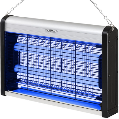 Zanzariera Elettrica UV LED Fulmina Zanzare Lampada Antizanzare Fulmina Insetti Cattura Zanzare 12Watt 25m² - Monzana