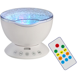 Telecomando USB a onde oceaniche Telecomando 7 Modalita di illuminazione Funzione timer Altoparlanti musicali LED macchina Luce notturna per bambini precio