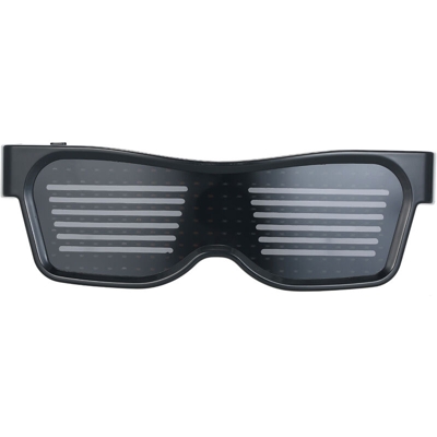Asupermall - Occhiali luminosi a LED USB ricaricabili e wireless con display a LED lampeggiante Occhiali luminosi luminosi per feste natalizie Rave