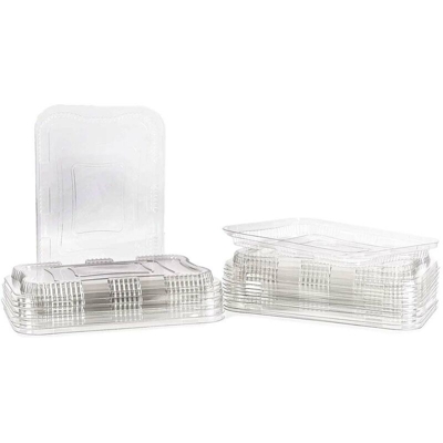 40pz Coperchi in Plastica per Vaschette Alluminio Alimenti Monouso 6 Porzioni