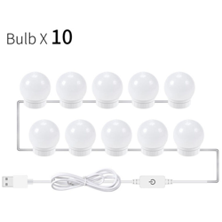 Kit di luci per specchietti retrovisori a LED con 10 lampadine dimmerabili per il trucco Tavolo per trucco di vanita in spogliatoio Strisce per características