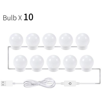 Kit di luci per specchietti retrovisori a LED con 10 lampadine dimmerabili per il trucco Tavolo per trucco di vanita in spogliatoio Strisce per