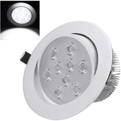9 * 1W LED incasso soffitto giu luce lampada faretto coperta per casa soggiorno decorazione illuminazione con Driver AC85-265V,bianca en oferta