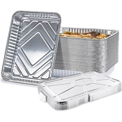 Vaschette in Alluminio 50pz Contenitore Monouso Alimenti 4 Porzioni + Coperchi precio