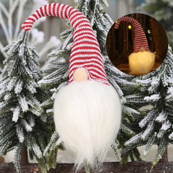 Asupermall - Decorazioni per appendere le bambole di Natale LED a luce incandescente Forest Old Man Hanging Decorations,Rosso bianco en oferta