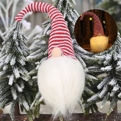 Asupermall - Decorazioni per appendere le bambole di Natale LED a luce incandescente Forest Old Man Hanging Decorations,Rosso bianco