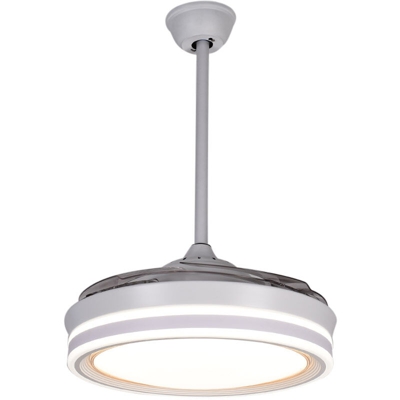 Ventilatore a soffitto a lama invisibile da 42 pollici Lampada da ventilatore a soffitto da 36W Sala da pranzo Lampada a tre colori Regolazione della
