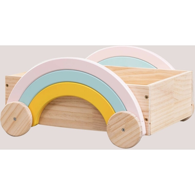 SKLUM Carrello portaoggetti per bambini arcobaleno Pino Legno Naturale