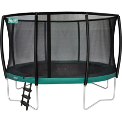 SOLO TRAMPOLINO Tappeto elastico da giardino rotondo Deluxe 366cm - verde. Con rete extra forte e bordo con doppia imbottitura en oferta