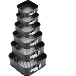 Stampo quadrato per dolci set 6pz tortiera teglia a cerniera fondo rimovibile características