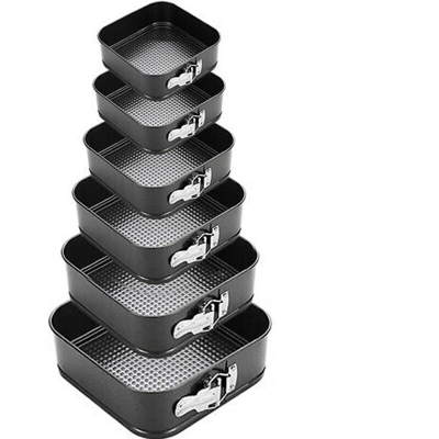Stampo quadrato per dolci set 6pz tortiera teglia a cerniera fondo rimovibile